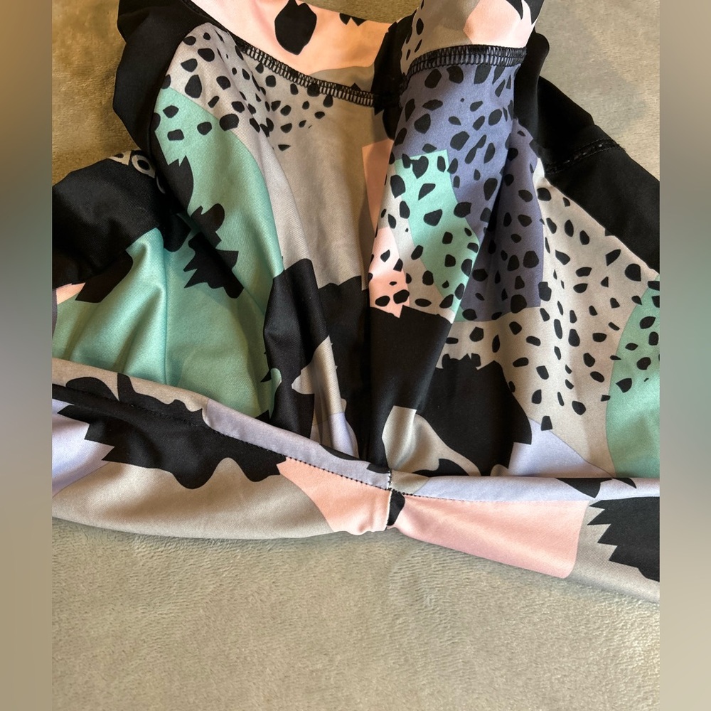 Adidas Kids Patterned Leggings - Multicolor Girls Size L/14 - Picture 5 of 9